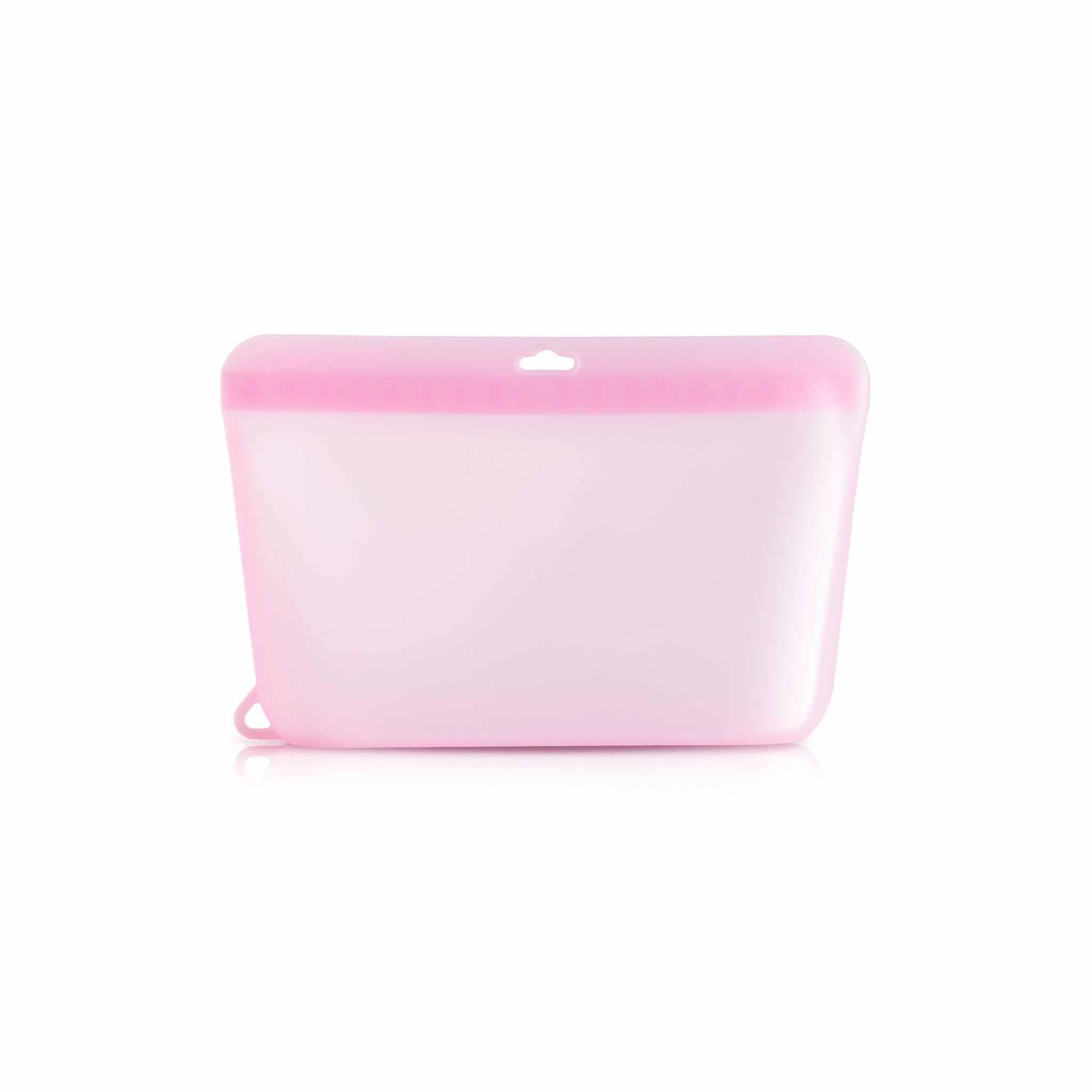 Bolsa reutilizable de 1L color rosa. Vista de frente.